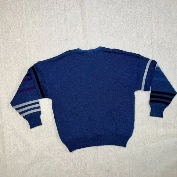 St. Croix KnitsVintage 90s Wool & Mohair Blue Long Sleeve SweaterMedium